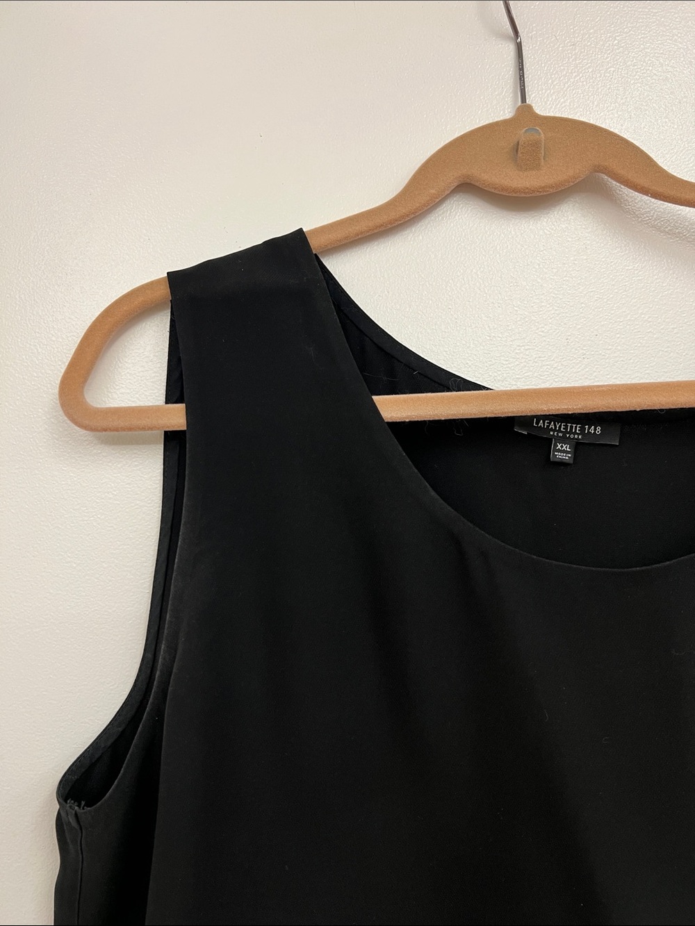 Lafayette 148 New York Black Sleeveless Scoop Neck Shell Tank Top Shirt Blouse